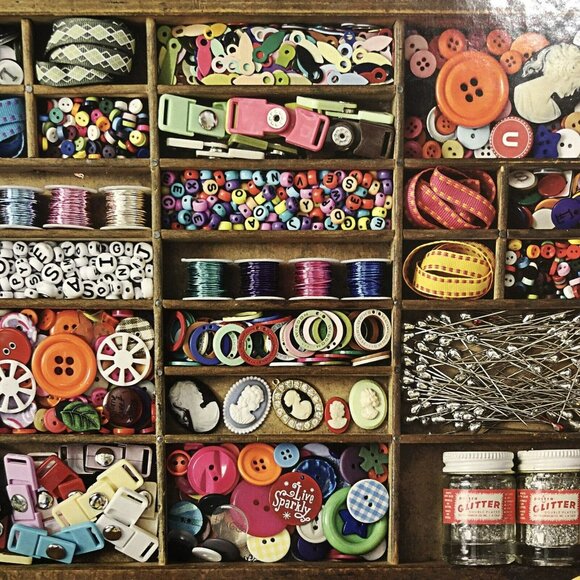 Springbok Puzzle 500 Pcs Jigsaw Sewing Box Button Thread Complete Difficult Hard - Picture 4 of 10